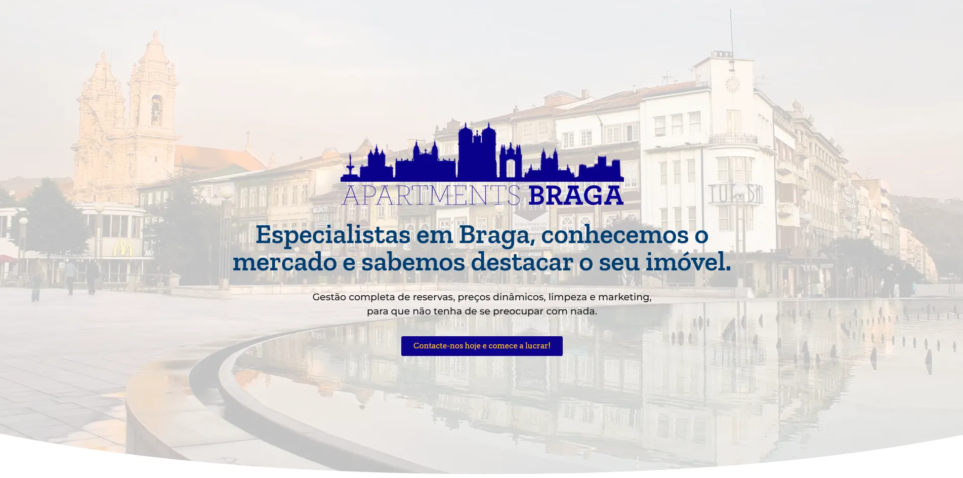 Portfólio | Edilander Tôrres 15 Website institucional para Apartments Braga — criado por Edilander Tôrres, web designer em Portugal