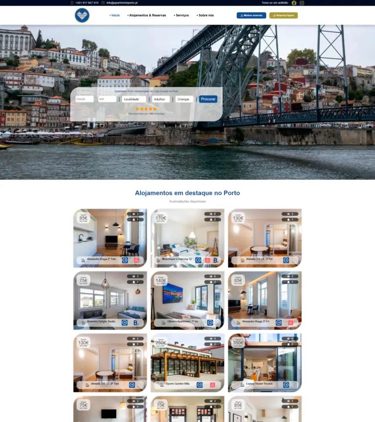 Web Designer em Portugal | Criação de Sites Profissionais 24 apartments porto